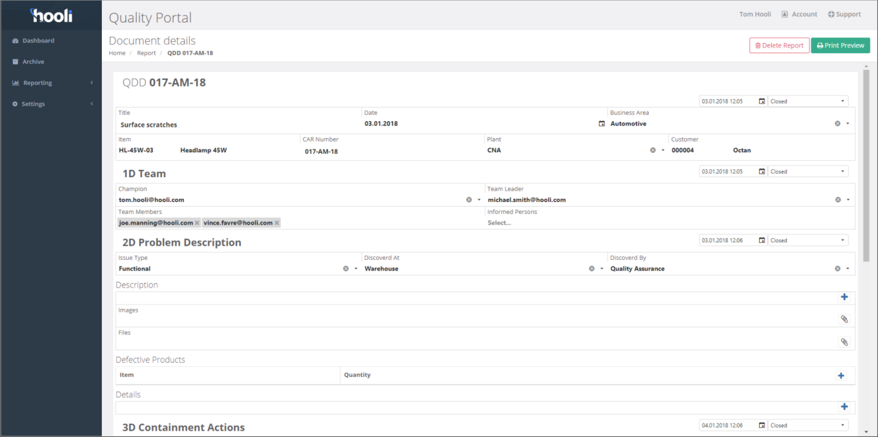 8DReport.com — completed 8D document